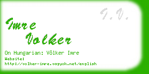 imre volker business card
